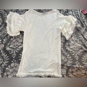 White flare sleeve top. Size small
